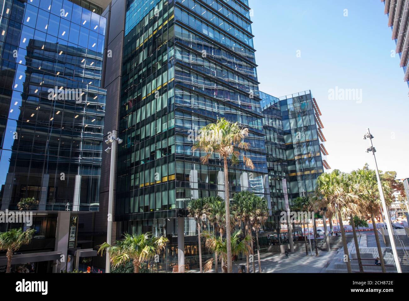 Piazza Parramatta e lo sviluppo urbano ha creato il complesso di uffici e. Spazio urbano, Parramatta ovest Sydney, Australia Foto Stock
