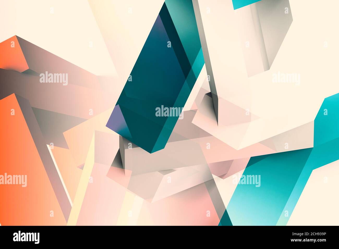 Astratto colorato sfondo poly cgi basso, pattern grafico digitale con effetto doppia esposizione. illustrazione del rendering 3d Foto Stock