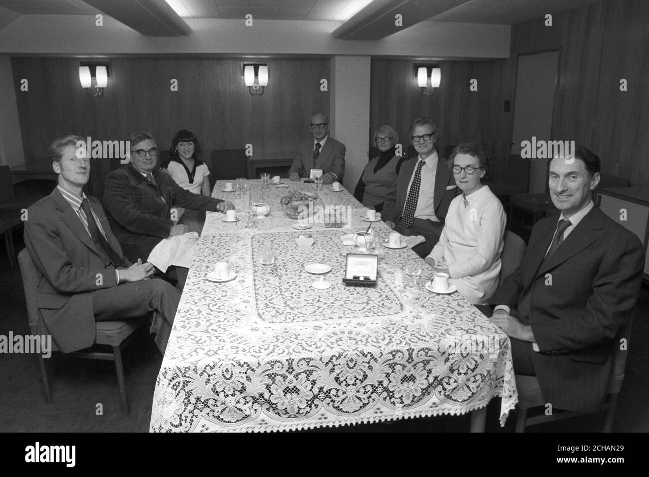 Il personale di PA Features partecipa a una presentazione a lungo termine. Foto Stock