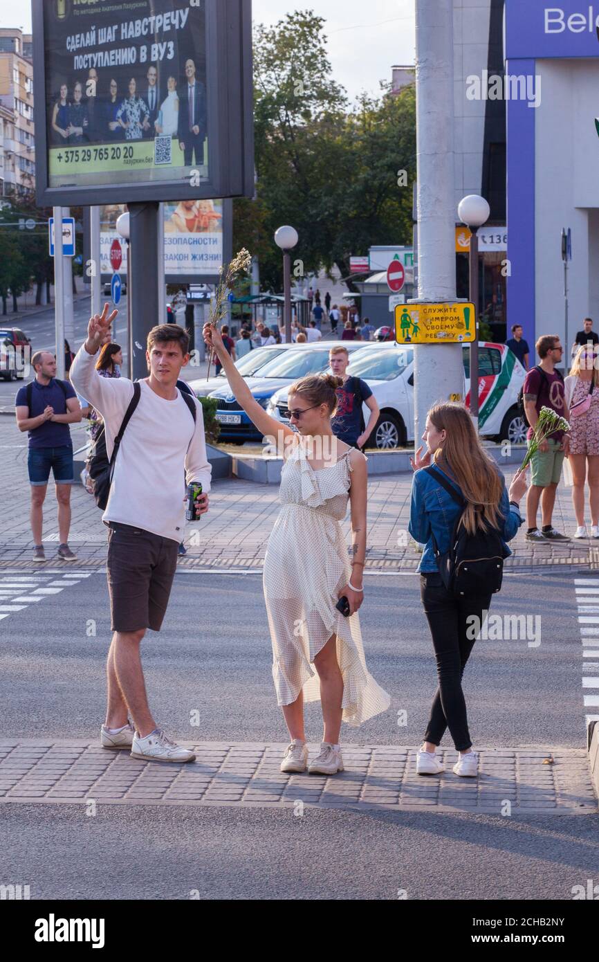 Proteste in Bielorussia, dimostrazione Foto Stock