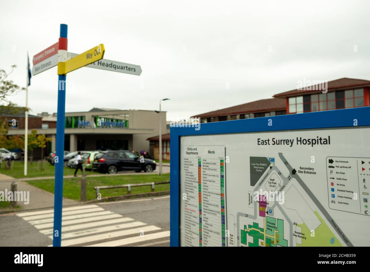East Surrey Hospital, NHS Hospital a Surrey, nel sud-est dell'Inghilterra Foto Stock
