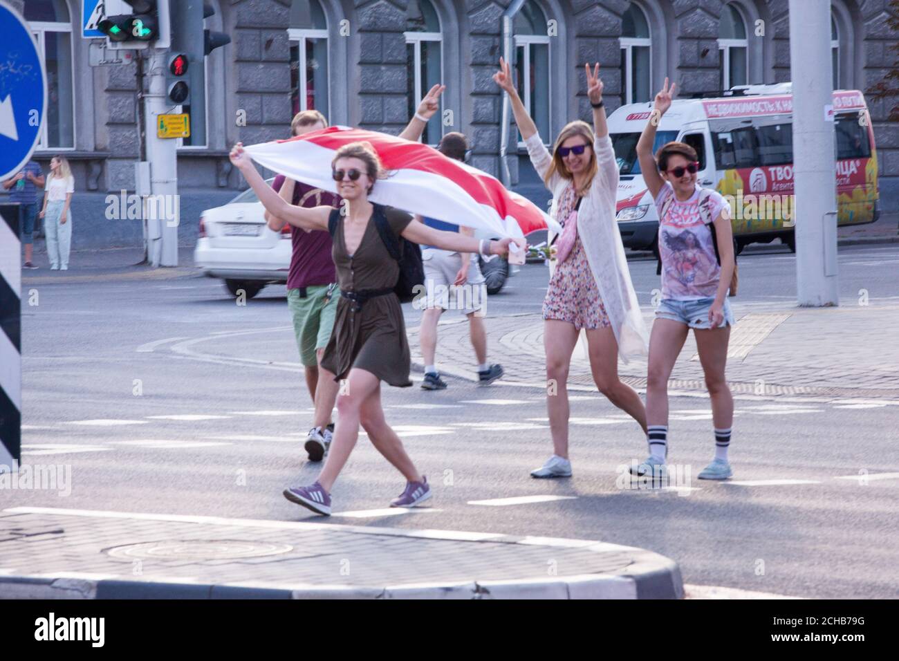 Proteste in Bielorussia, dimostrazione Foto Stock