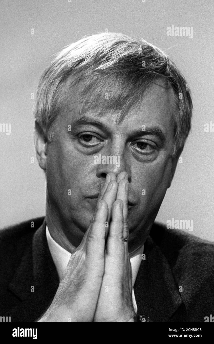 Chris Patten, Segretario di Stato per l'ambiente, alla conferenza del Partito conservatore a Blackpool. Foto Stock