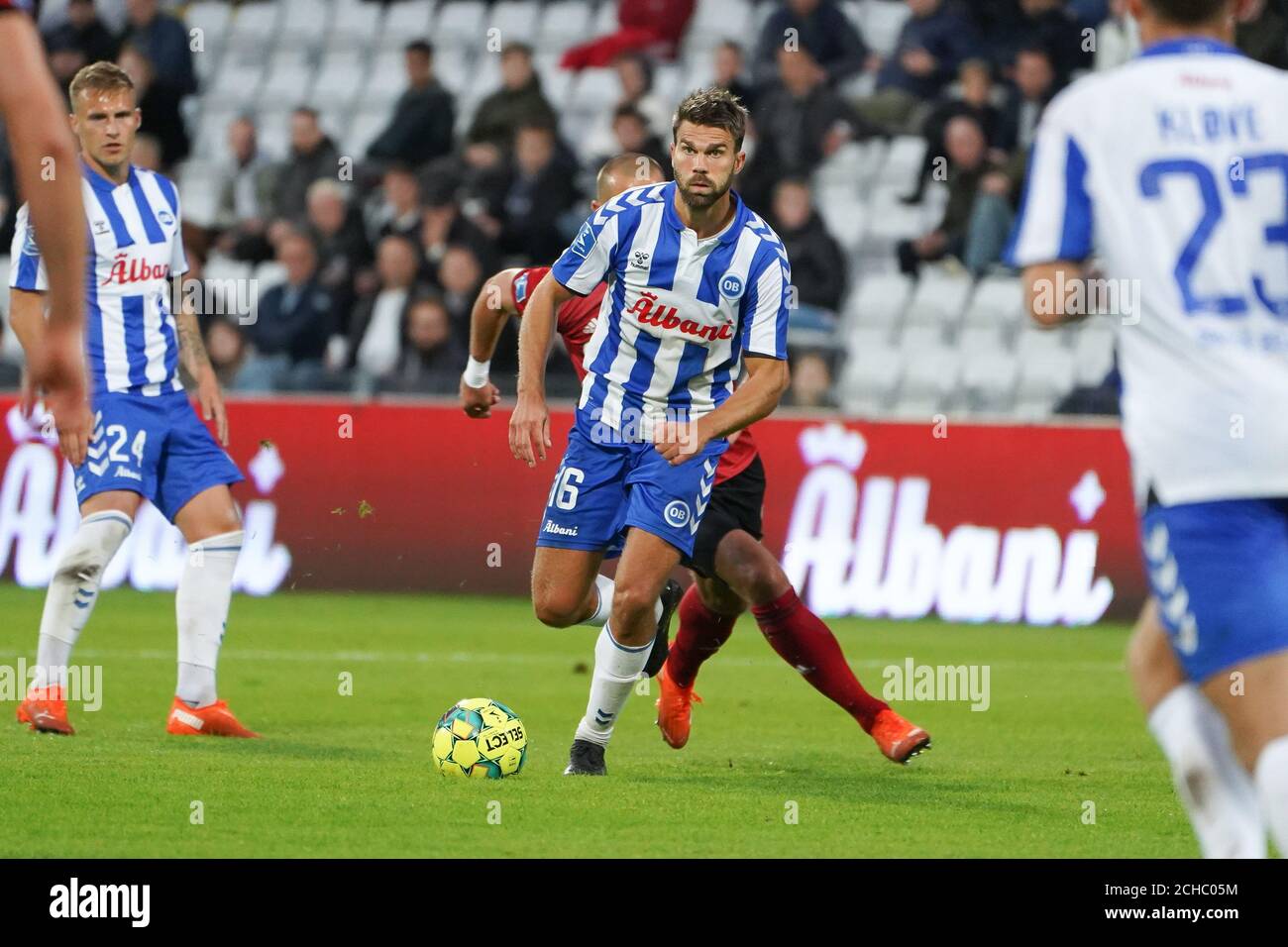 Odense, Danimarca. 13 Settembre 2020. Jorgen Skjelvik (16) di OB visto durante la partita 3F Superliga tra OB e FC Copenhagen al Nature Energy Park di Odense. (Photo Credit: Gonzales Photo/Alamy Live News Foto Stock