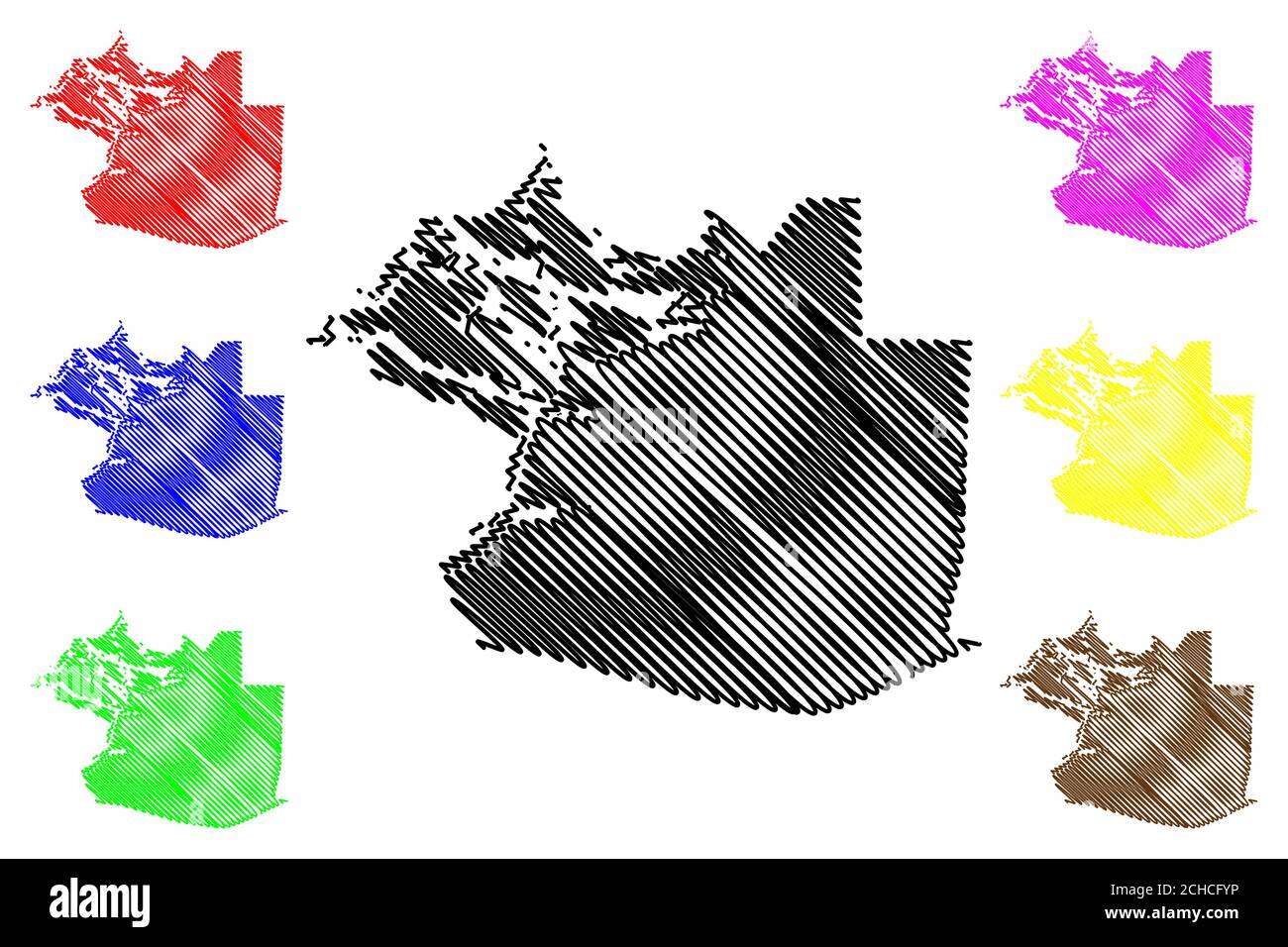 Abu Dhabi City (Emirati Arabi Uniti, Emirati Arabi Uniti, Emirati Arabi Uniti, Emirati Arabi Uniti) mappa vettoriale illustrazione, scrimble sketch Città di Abu Dhabi mappa Illustrazione Vettoriale