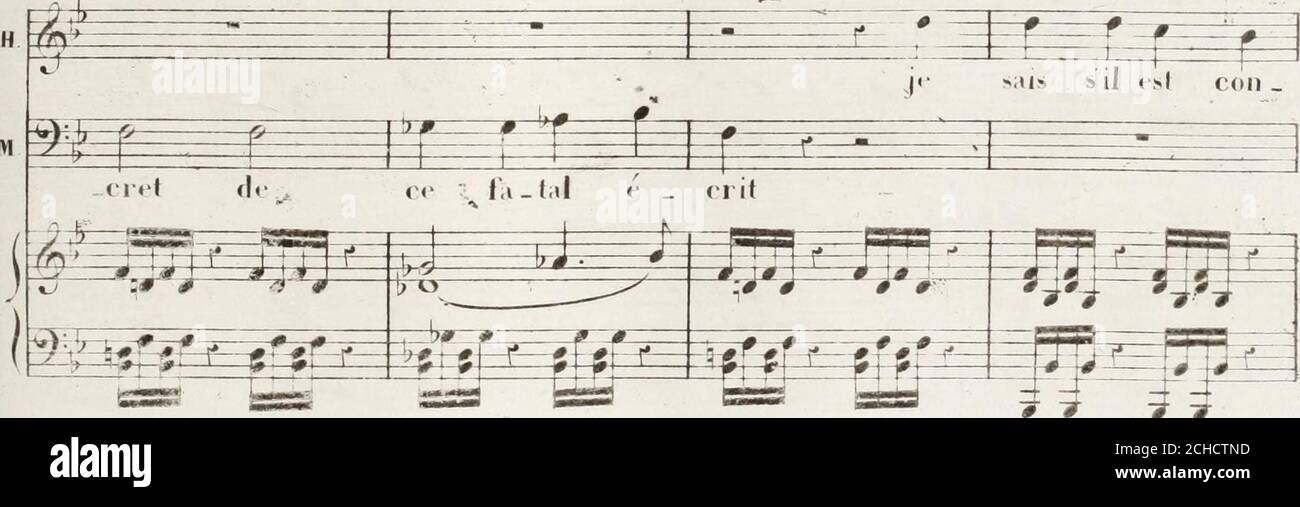 . Haydée, ou, le Secret : opéra comique en trois actes . ^-^V / TCR mfl>rr. Fjji. rw^ >- -y-y 3^ ,L  Ê -L- .nu <(u<-lo rt <),.) pe   rri ■t- ££^£=£^ us son hou   n<ur est A moi Foto Stock