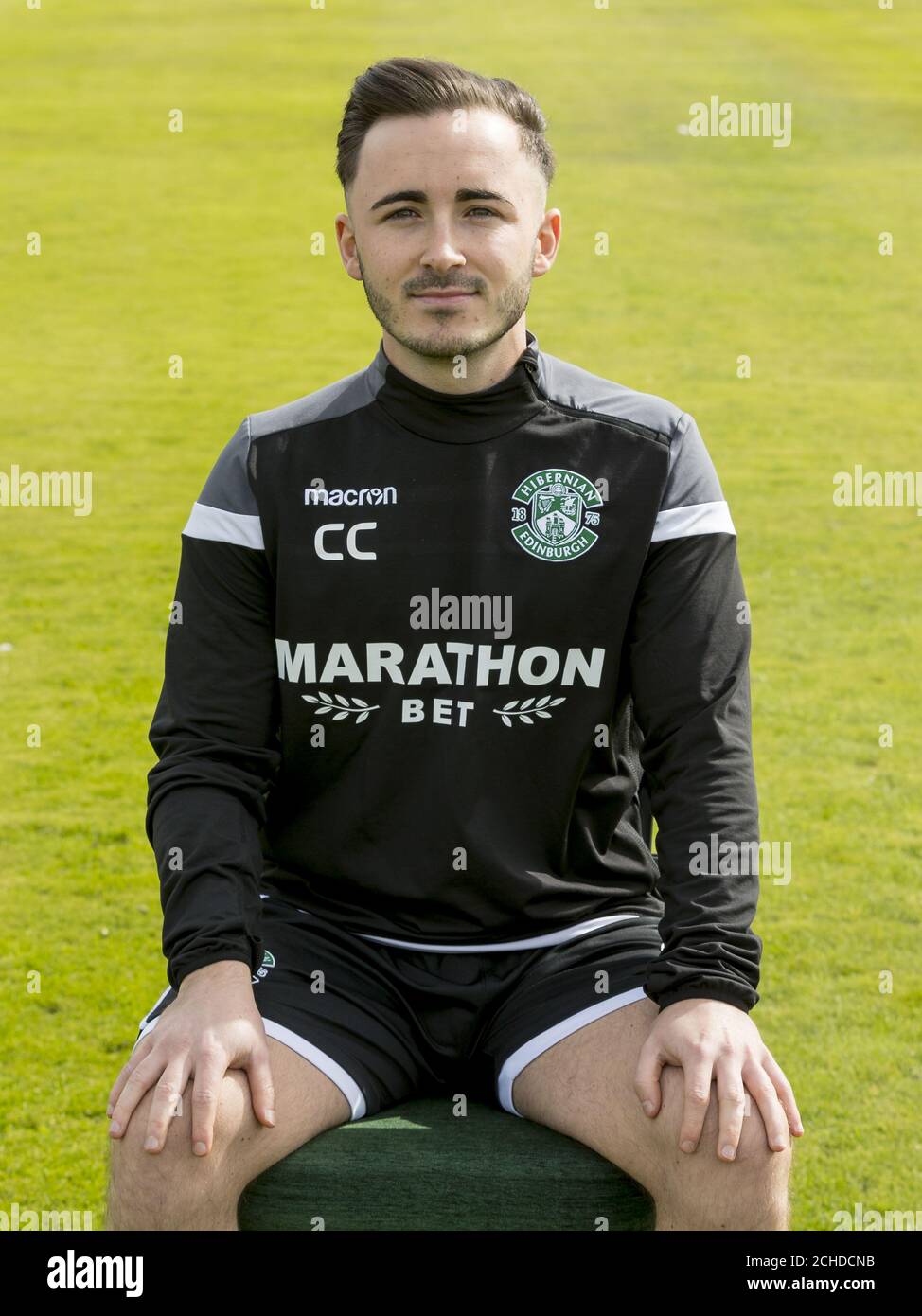 Hibernian responsabile dell'analisi delle prestazioni Calvin Charlton Foto Stock