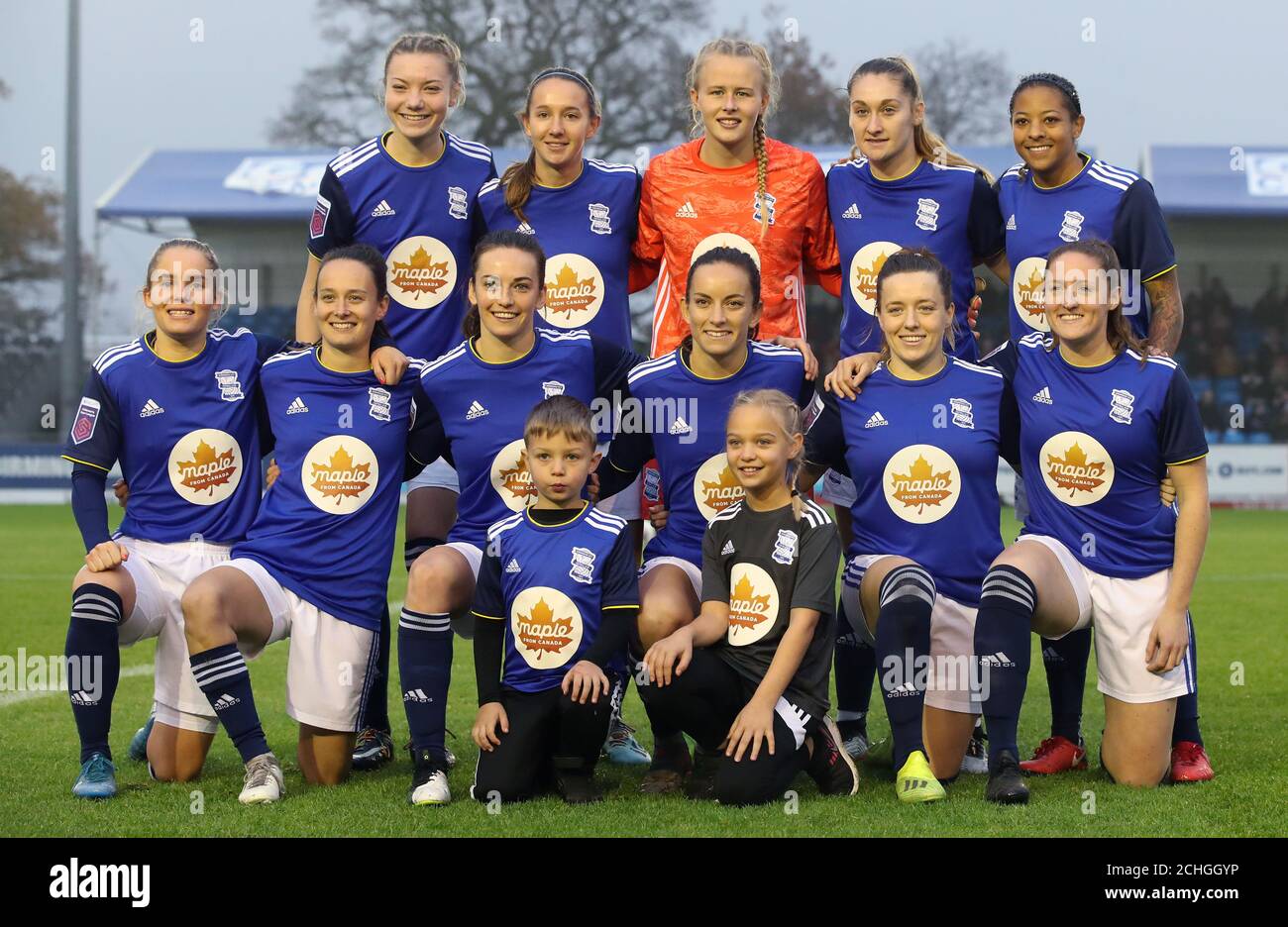 Birmingham City Women team prima di confrontarsi con Chelsea Women in Super League match a SportNation.bet Stadium, Solihull. Foto Stock