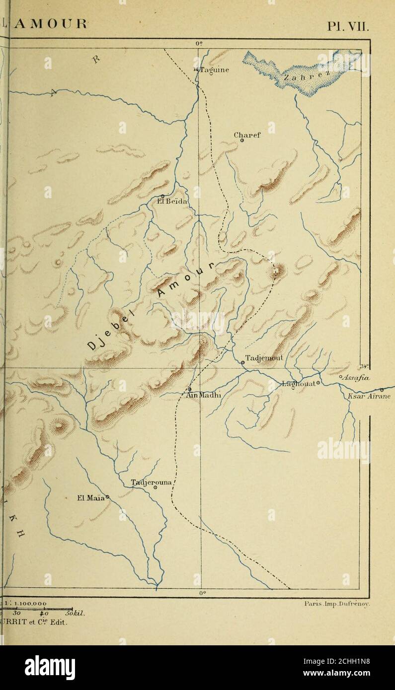 . La conquête de l'Algérie, 1841-1857 . l chez I. Sonnrt »j(j P,a.StJormain.Paris. PI.Vil. Parigi .Imp.Dufrenoy. La conquête de lAlgérie. USCITA Foto Stock