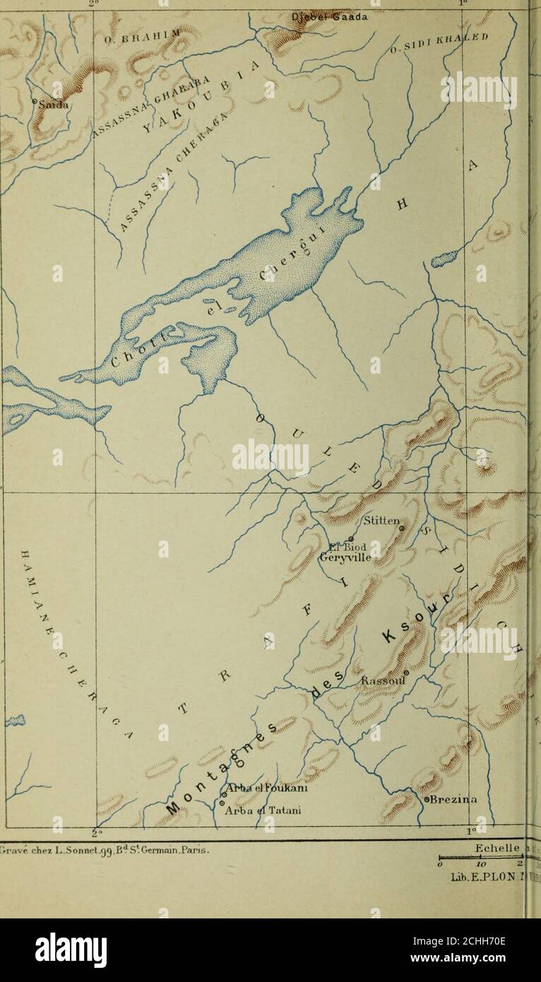. La conquête de l'Algérie, 1841-1857 . l : 1.100.000 Parigi. Ilii]). Dufpenoy. Oo W 0,50 kil. RKIT et C1? Modifica. La conquête de LAlgérie DD K15EL. l chez I. Sonnrt »j(j P,a.StJormain.Paris. PI.Vil. Foto Stock