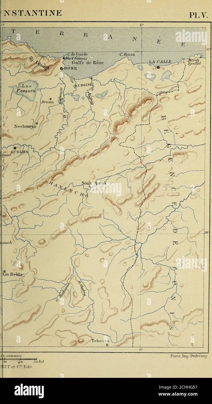 . La conquête de l'Algérie, 1841-1857 . Grave Chez L.SonneLggJ^ Germain, Parig Pl.V.. Padelle, lmp. Ehifrenov. , a conquête de 1 A.l£éri< Foto Stock