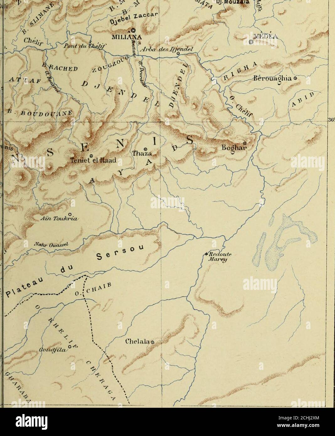 . La conquête de l'Algérie, 1841-1857 . 1.100.000 30 M 50 kil. IT et C^Edit. Taguine Paris   Imp. I>uft>ênay. La conquête de Lai oerie GRANDE Foto Stock