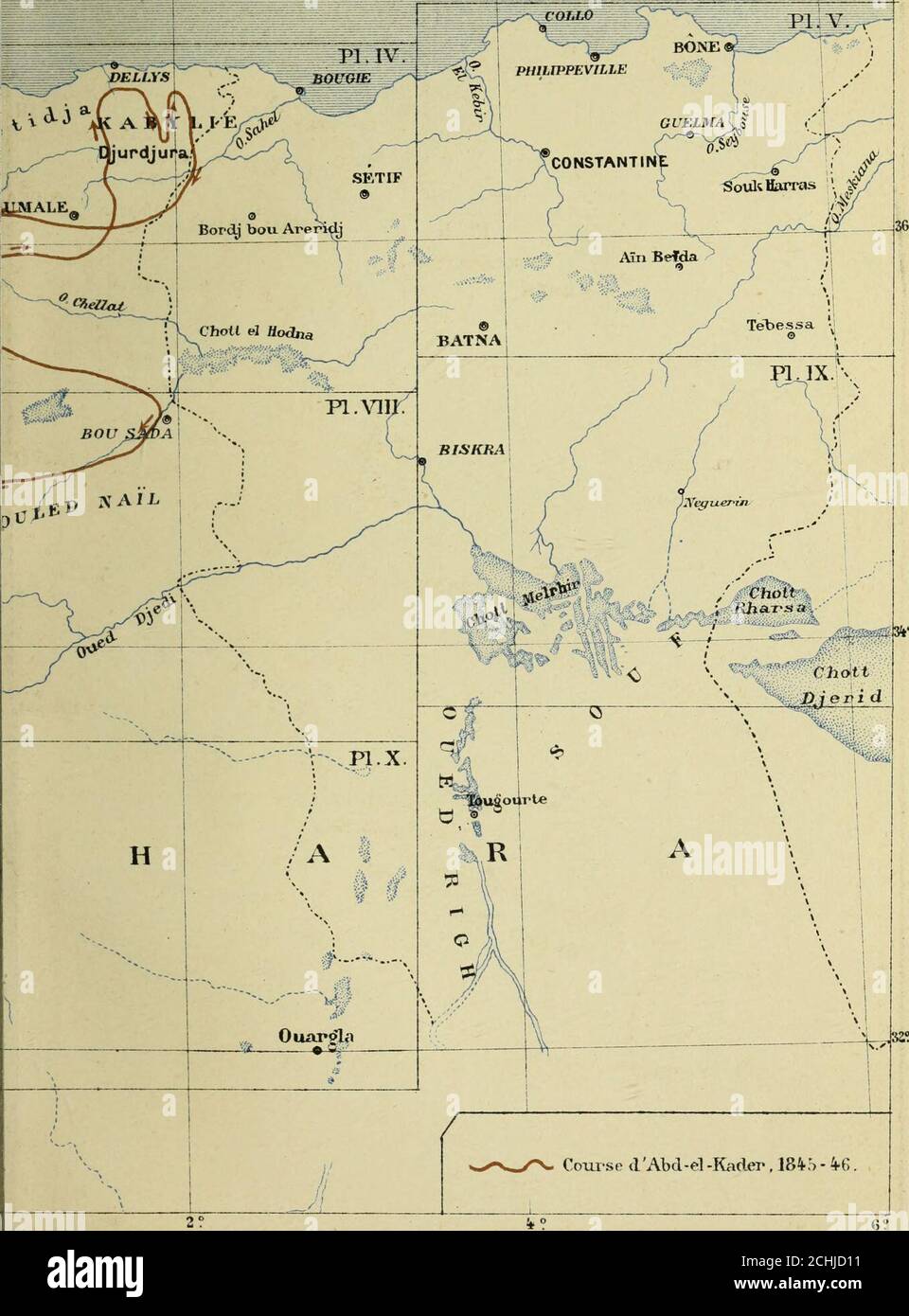 . La conquête de l'Algérie, 1841-1857 . ,,ks *3oo.ooo Paris„Imp Dufrenoy 15 o Sookii. JT et e? Modifica. La conquête de Lloerie Foto Stock