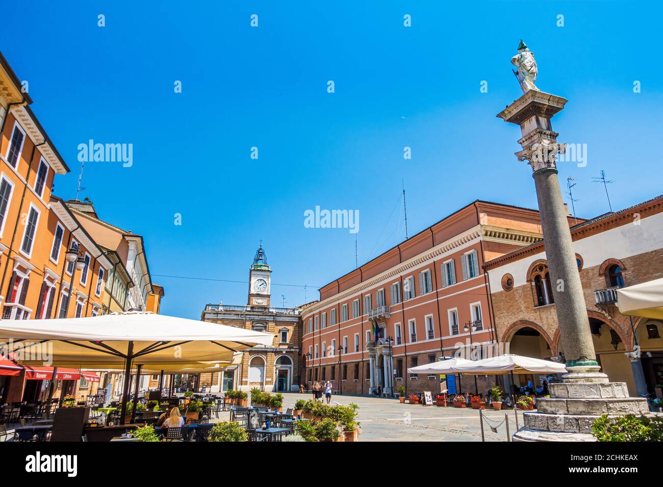 Ravenna Piazza del Popolo, la piazza centrale di Ravenna. Foto Stock
