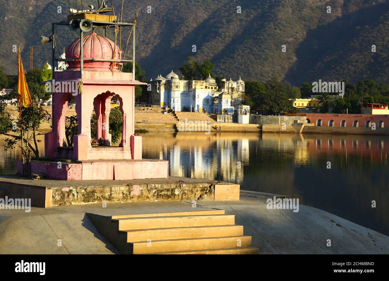 Lago sacro di Pushkar India Foto Stock