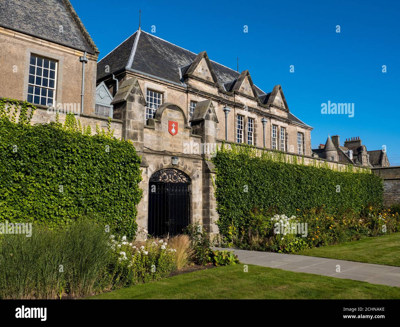 St Salvator's Quad, University of St Andrews, St Andrews, Fife, Scozia, Regno Unito, GB. Foto Stock