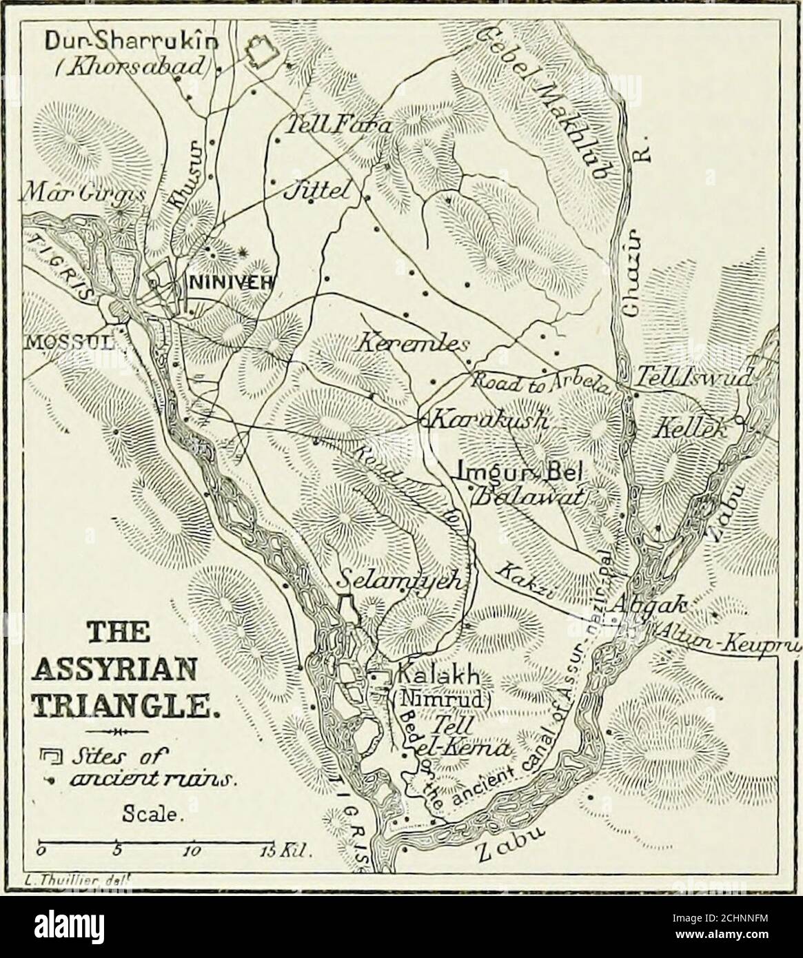 . Storia di Egitto, Caldea, Siria, Babilonia e Assiria . EGLI MEDES E IL SECONDO IMPERO CALDEO Tlie Baueh strada a nord, e la Suleimanyeh strada tra i due. L'ultimo fu il più facile di AU, e quasi dritto ai fortini di Altun-Kenpri e le banche del minore Zab, ai confini di Assiria proprio, a ridosso delle mura di Arbela, la città Santa di Ishtar. Aveva bisogno ma towin due vic-Lories, uno uponleaving themountains, l'altro al pas-salage dello Zab, e due o tre settimane steadymarching wouldportarlo fromHamadan diritto alle parti di montone di Ninive.Cyaxares wona vittoria Foto Stock