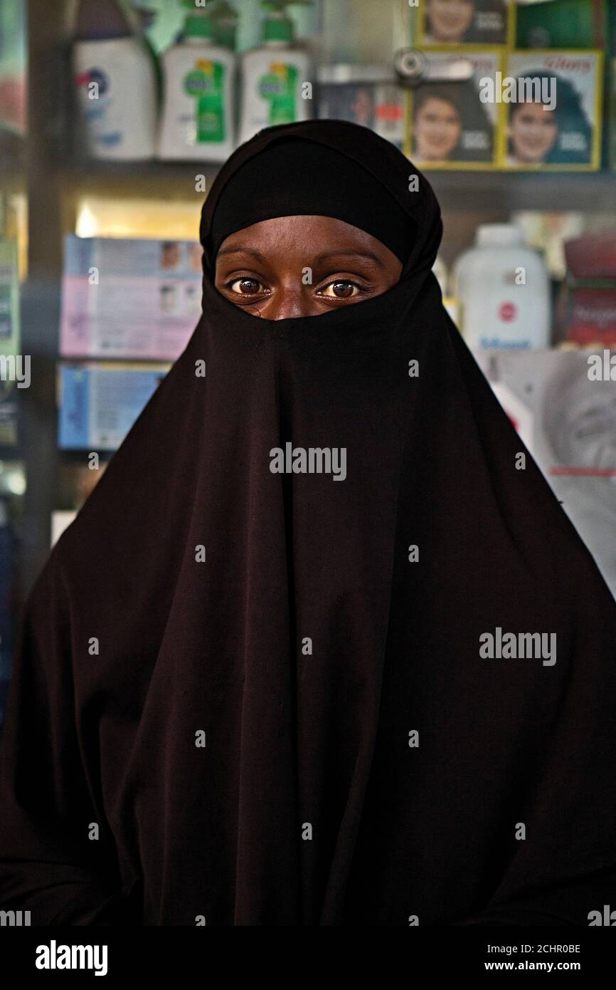 Donna a Burkha Foto Stock