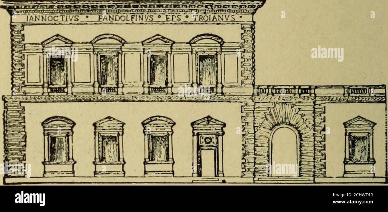 . Semplici passi in architettura e disegno architettonico .. . Fig. 79. sono caduti da questa causa, e il fatto dei nostri numerosi resti del loro lavoro può essere attribuito alle enormi masse di pietra impiegate nella loro ma-sonry, piuttosto che all'abilità con cui loro werelaid. D. Cos'è lo stile lombardo? R. lo stile longobardo era quella specie di stile romano che era in uso in alcune parti del Continente 78 FACILI LEZIONI DI ARCHITETTURA d'Europa durante i periodi in cui gli stili sassoni e normanni erano in uso in questo paese, e corres-meded con loro nel suo sviluppo nel Conti-Nent Foto Stock