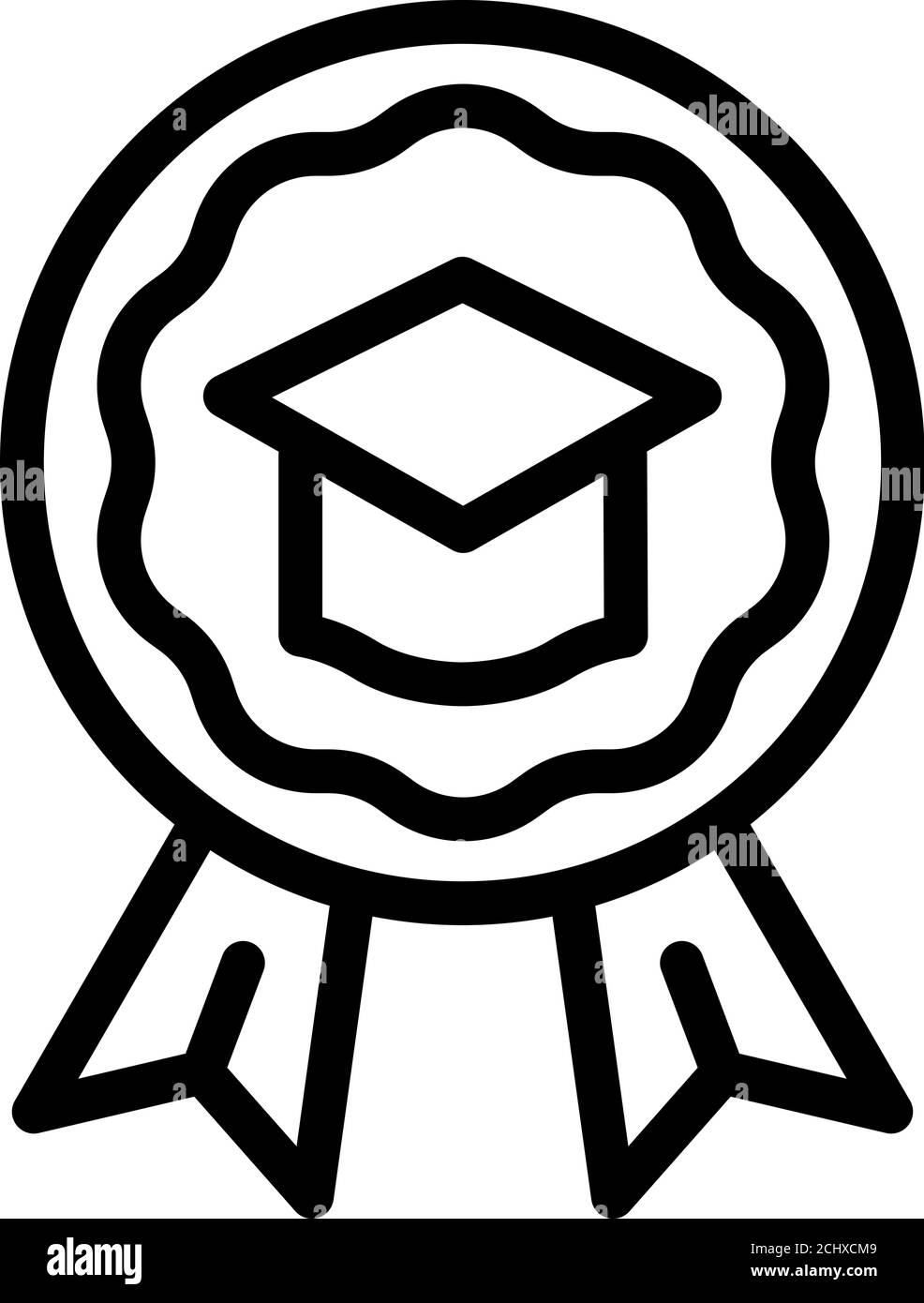 Simbolo del cappello standard, stile profilo Illustrazione Vettoriale