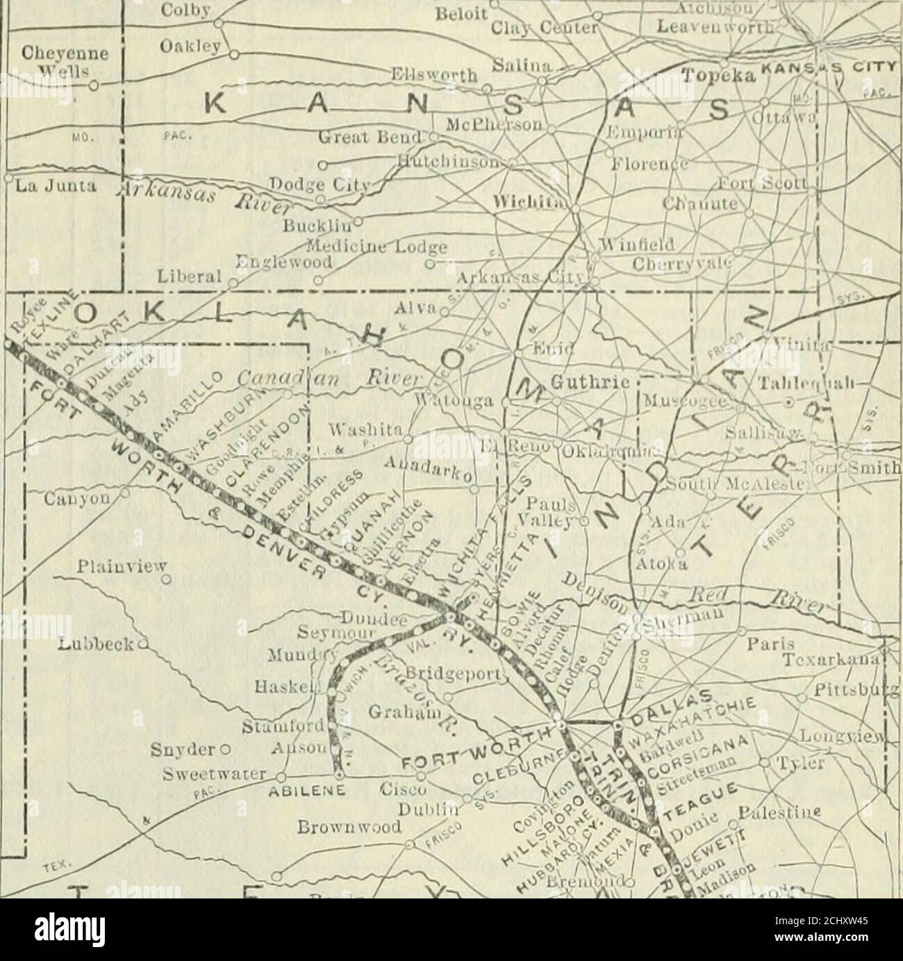 . La cronaca commerciale e finanziaria . ? L^ iftJ lowell i lo Horse CreeJmUV Ish|y^ Soda LakesjButtes VrMWj. j^-NX HarueyY^^^^/^^^ -. / Dale Creek CHEVE^ ~: / L A R i M e •»- o h dover Bellevuel la forti-l STOUTARKINSWilds SpuLOVELAND l;ertlioudfll N Highland ( J-xpnsj vi Pie _ CliKCfc Leavt-i Ji.1Lib. I u Snyder DublnT* JSL*1: Legno marrone ^^ &SFS i -- - rf>VR. t, Brady LINES W TEXAS J}- Fort Worth & Denver Foto Stock