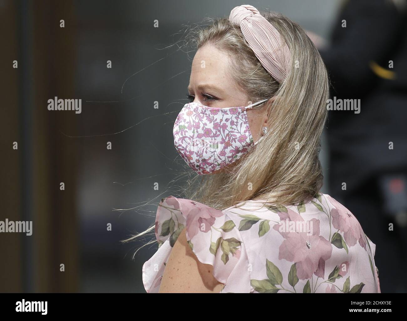 New York, Stati Uniti. 14 Settembre 2020. Gli ospiti indossano maschere per il viso alla cerimonia di taglio del nastro One Vanderbilt Skyscraper e alla grande apertura a New York City lunedì 14 settembre 2020. One Vanderbilt è la torre più nuova e panoramica di New York e presenta una serie di miglioramenti alle infrastrutture pubbliche all'interno e nei dintorni del Grand Central Terminal. Foto di John Angelillo/UPI Credit: UPI/Alamy Live News Foto Stock