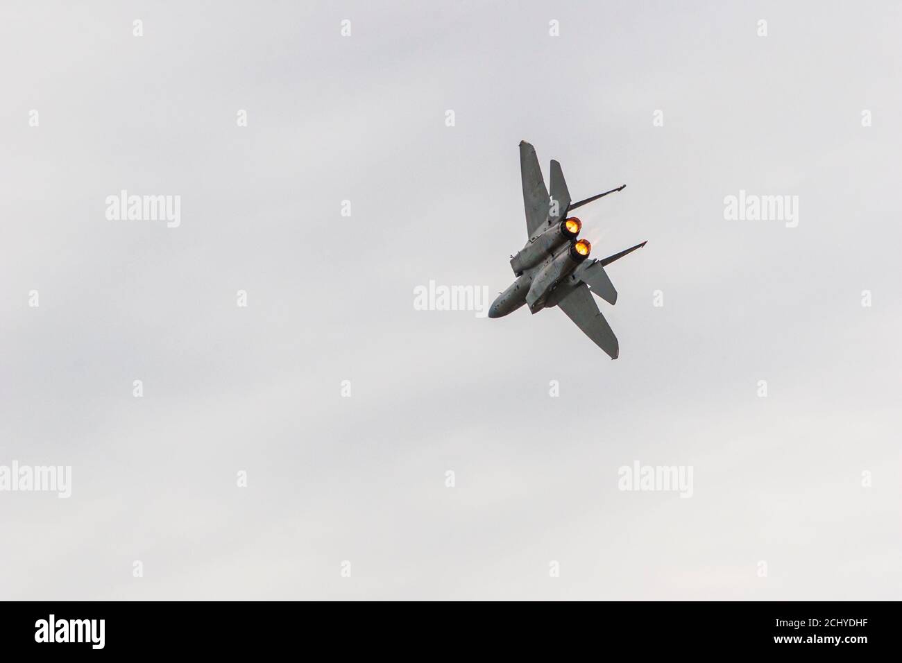 F-18E dimostrazione Super Hornet al Wings Over Houston Air Show Foto Stock