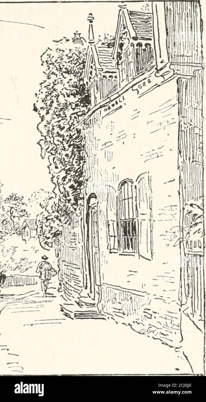 . Inghilterra di Shakespeare . Stratford- upon-A von. Anima dalla stanchezza infinita delle cose comuni e darle forza e pace. Il tempo vecchio è tornato, e la fioritura del cuore che pensavo fosse svanita e scomparsa. Passeggerò di nuovo verso i fiumi, e prenderò il mio posto in barca, e, traendo il mio handin le acque scure dell'Avon, dimenticherò ogni troubleche ho conosciuto mai. 232 SHAKESPEARES INGHILTERRA cap. Si dice spesso, con riferimento a luoghi memorabili, che la vista migliore è sempre la prima vista. Nessun dubbio l'occhio abituato vede i difetti. Senza dubbio i momenti più importanti della vita umana Foto Stock
