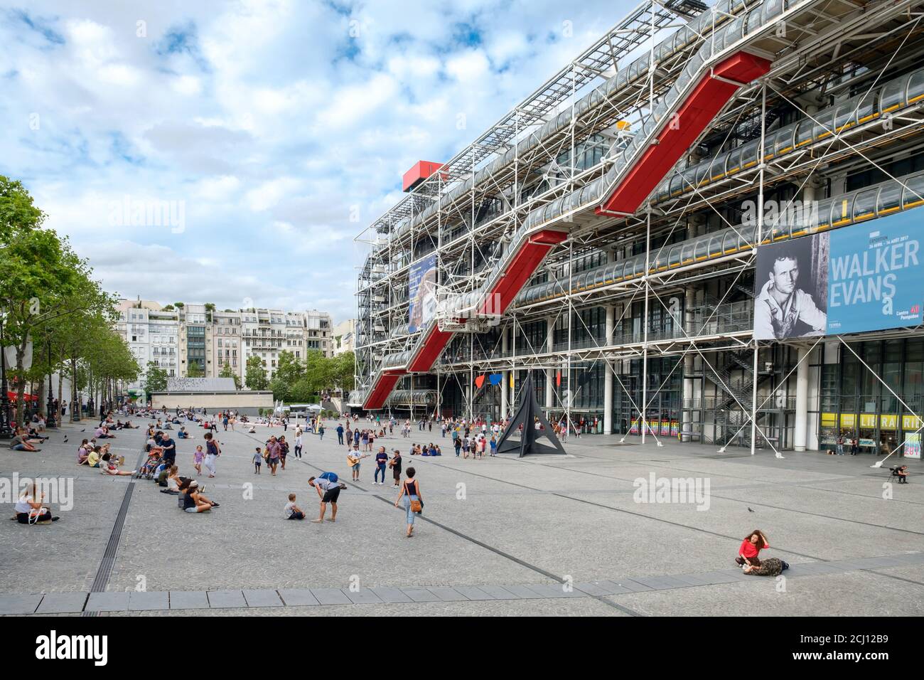 Il Centre Georges Pompidou, un famoso museo d'arte moderna di Parigi Foto Stock