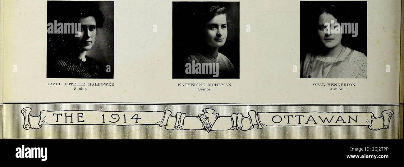 . L'Ottawan . SCUOLA DI ESPRESSIONE la Scuola di espressione, sotto la direzione della signorina Alice Dean Spalding, è cresciuta durante l'anno sia in numero di studenti iscritti che in qualità di lavoro svolto. La sig.na Spalding ha ricevuto il suo addestramento alla Boston School of ex-Pression. Lo scopo dei corsi di questo reparto è quello di ottenere, attraverso la formazione scientifica, lo sviluppo armonioso di mente, corpo e voce. Vengono offerti molti corsi pratici e di valore, ponendo particolare enfasi su uno studio dell'interpretazione della letteratura, e su opere drammatiche, sia classiche che moderne. Foto Stock