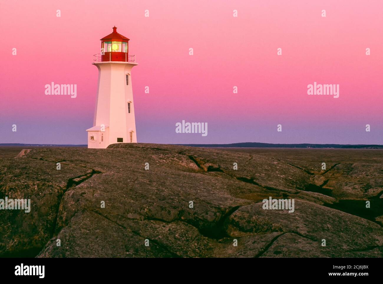 Faro di Peggy's Cove, Nova Scotia, Canada. Foto Stock