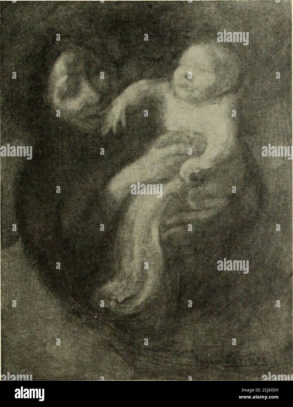 . EugÃ¨ne CarriÃ¨re, peintre et lithographe . 112 Toiles de la fin, oÃ¹, aprÃ¨s avoir communiÃ© quelques annÃ©esavec RaphaÃ«l et Prudhon, il rejoignait, par lamour, Lespeintres des hippogÃ©es degitté et les sulpteurs du Temple de la Vic-toire AptÃ¨re et dessanctuaires indous,il y a la distancedune croyance ir-raisonnÃ©e Ã une re-ligion consciente.Quand il appro-chait de la femme,on eÃ»t dit fai i-sait silenzio. dambredoÃ¹ le beau corpsparaissait naÃ®trellentement. 11 Ã©taitplein damour pourelle, lorsque, le soir,il voyait Ã´tercome une armure,Etude. A Foto Stock