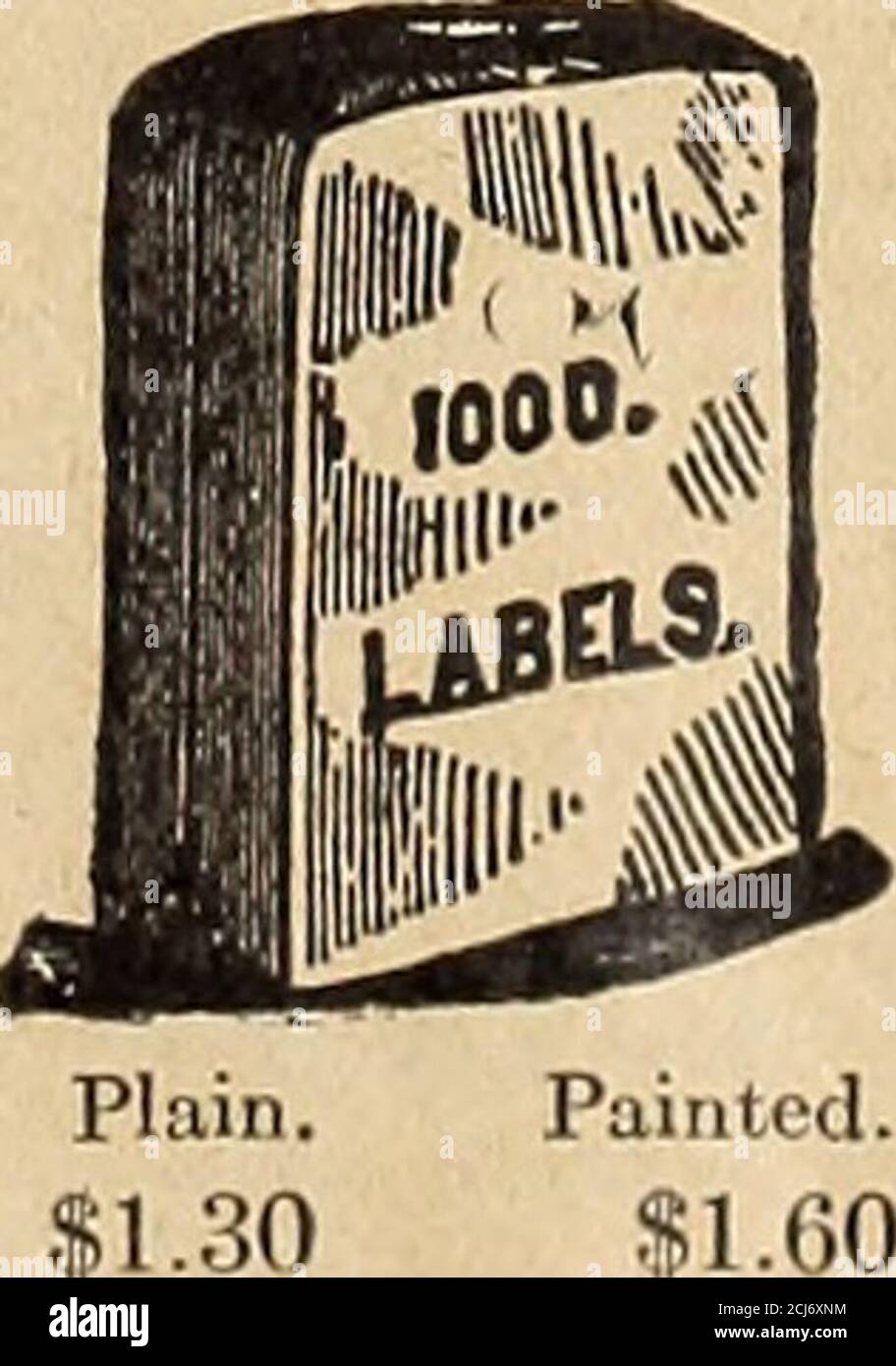 . Libro per fioristi . ETICHETTE (Pot). Portiamo la migliore qualità di Labelsmade in legno. Sono lisci, forti e puliti. In lotti di 5,000 permettiamo un dis- per 1000 conteggio di 5 per cento. Legno nudo, verniciato, 4-in., liscio, 10,000, 8.50 dollari 1.00 4 verniciato, 10,000,10.50 5 , .• 6u g IT 10 12 ETICHETTE (albero). Legno, 2&gt;Yi in. ferro cablato per 1000 1.251.504.755.756.59 USD 1.301.502.005.456.658.00. 3)4 poll. Di rame cablato per 1000 1.00 verniciato. ETICHETTE IN RAME DA 1.602.00 DOLLARI. Cablato, indistruttibile. Per 100, 1.60 dollari; formato più grande, per 100, 2.25 dollari. (Vedere sotto p per la matita indelebile). ETICHETTE CYPRESS. Da utilizzare all'esterno. Molto ultimo Foto Stock