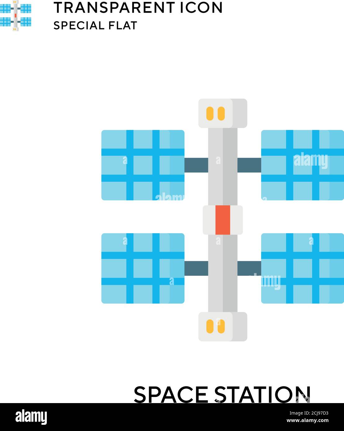Icona vettore stazione spaziale. Illustrazione piatta. Vettore EPS 10. Illustrazione Vettoriale