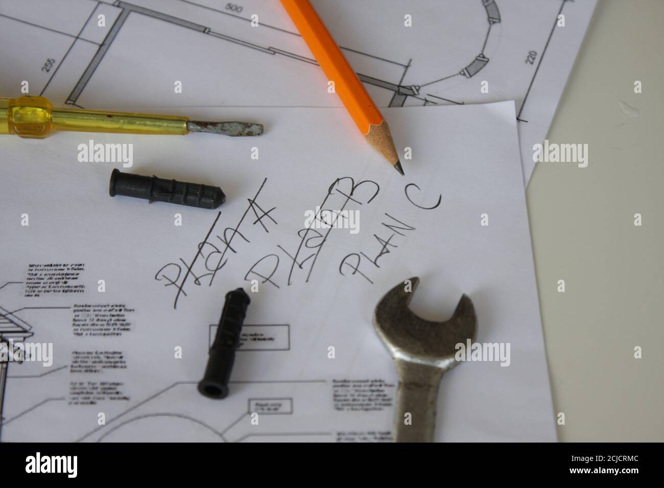 Il progetto Casa moderna sulla carta. Foto Stock