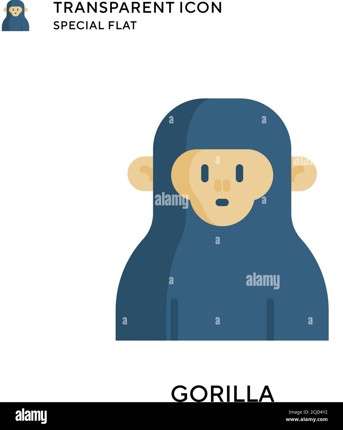 Icona vettore Gorilla. Illustrazione piatta. Vettore EPS 10. Illustrazione Vettoriale