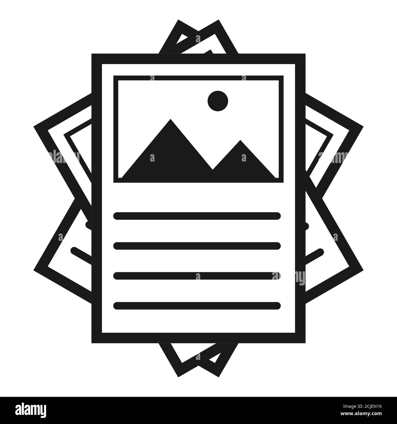 Volantino, brochure simbolo moderno. Icona vettoriale isolata su sfondo bianco per sito web, app, mobil ecc . Illustrazione Vettoriale