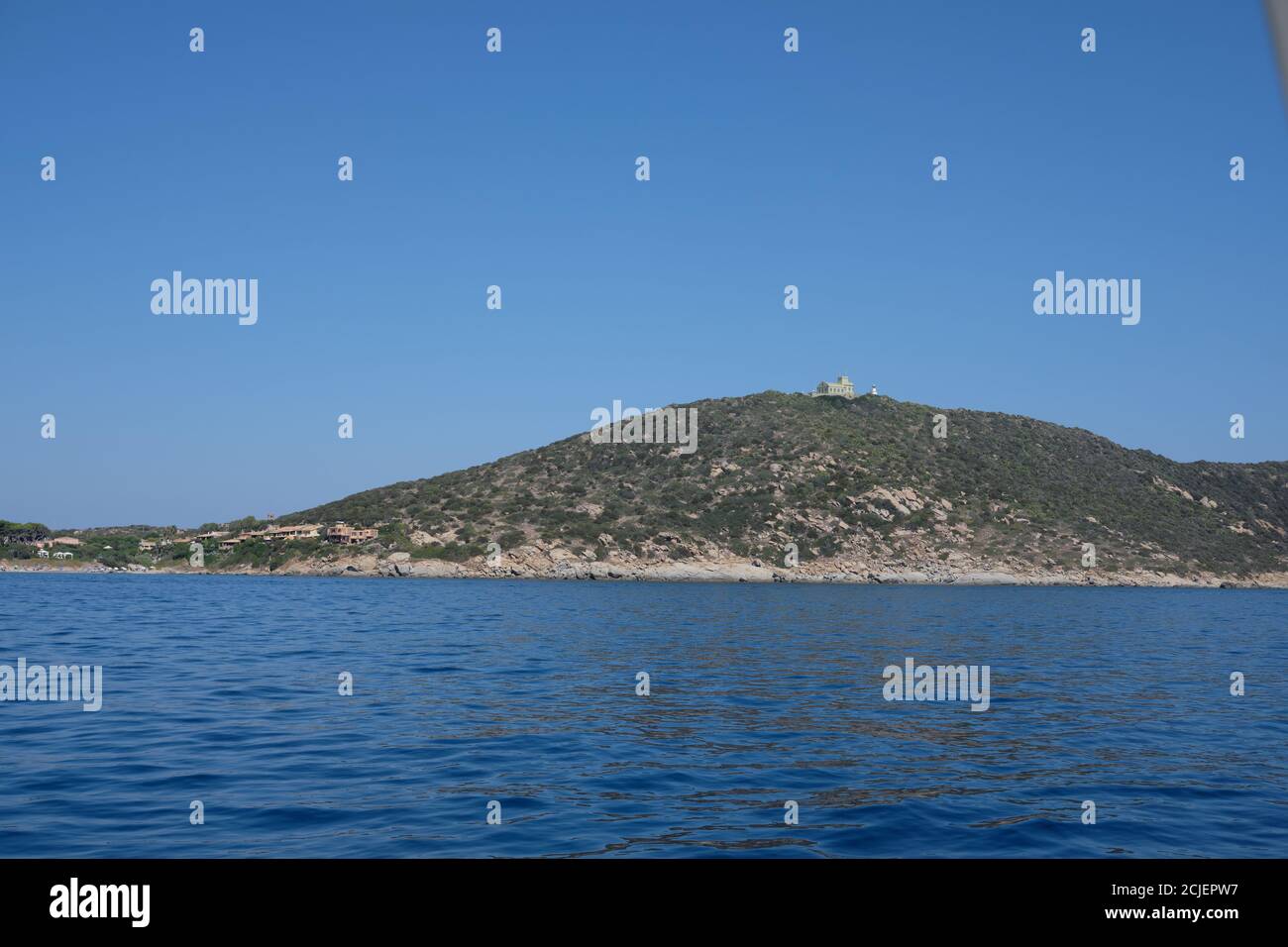 stagcape con osservatorio astronomico nelle isole dei cavoli (isola dei cavoli) Cagliari Sardegna Foto Stock