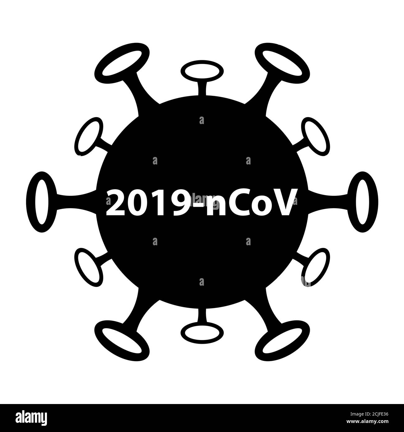 Icona del coronavirus, 2019-ncov segnale di pericolo. Stop vettore epidemico simbolo isolato su sfondo bianco . Illustrazione Vettoriale