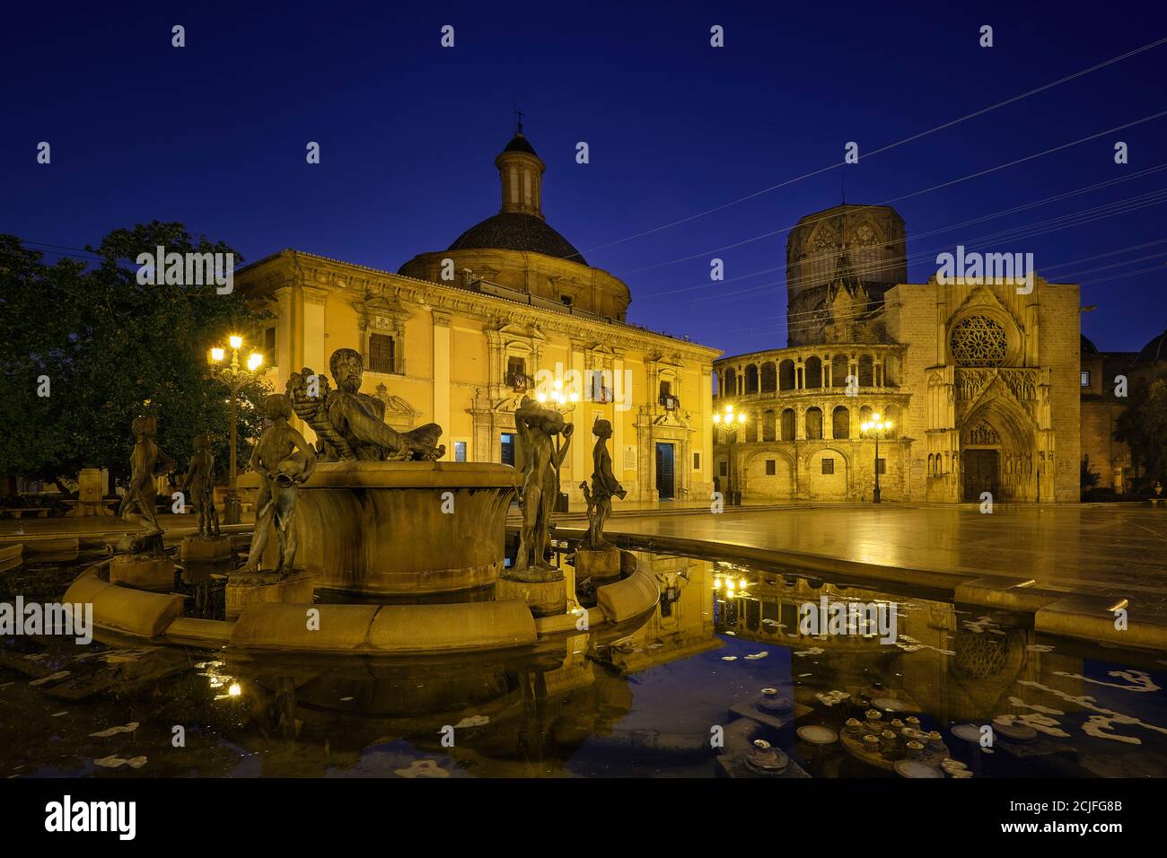 Plaza de la Virgen a Valencia (Spagna) Foto Stock