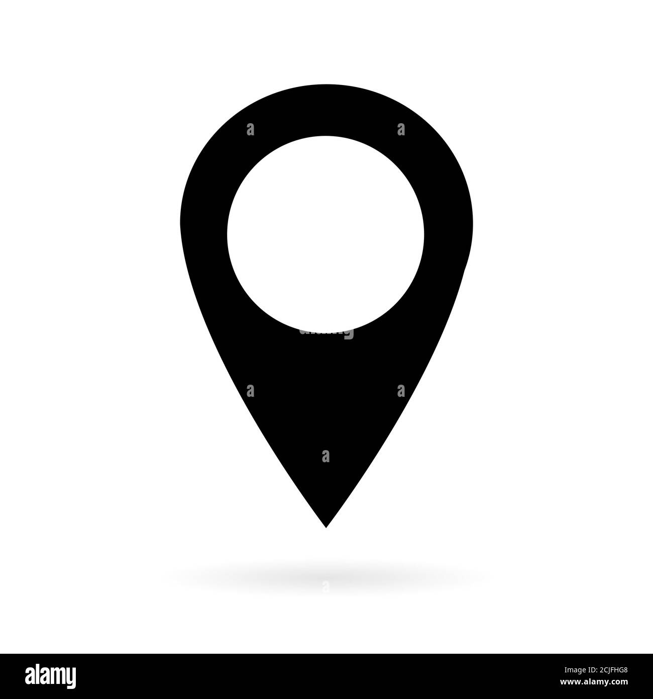 Icona della posizione, simbolo del puntatore della mappa isolato su sfondo bianco. Pulsante Web vettore . Illustrazione Vettoriale