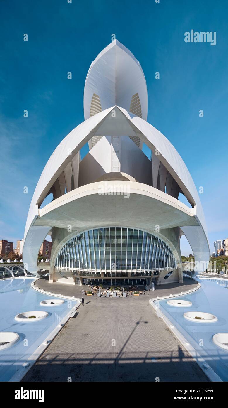 Palau de les Arts Reina Sofia dell'architetto Santiago Calatrava, Valncia, Spagna. Foto Stock