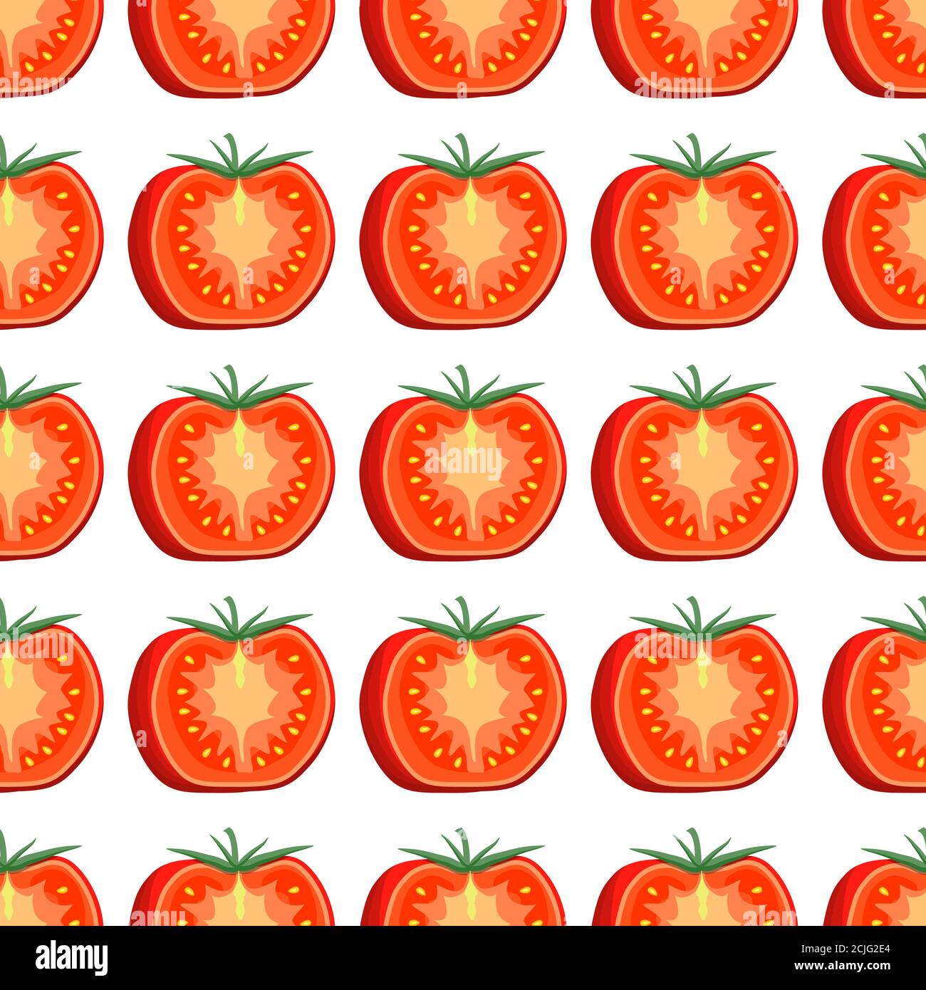 Illustrazione sul tema del pomodoro rosso modello, ketchup vegetale per sigillo. Modello vegetale composto da bel pomodoro rosso, molti ketchup. Co. Semplice Illustrazione Vettoriale