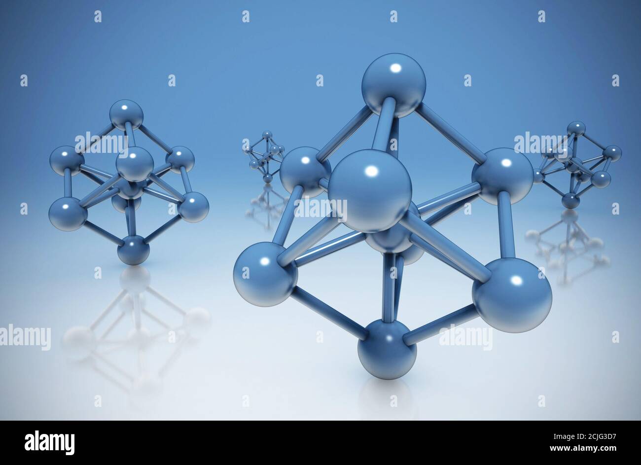 molecole astratte rendering 3d di sfondo Foto Stock