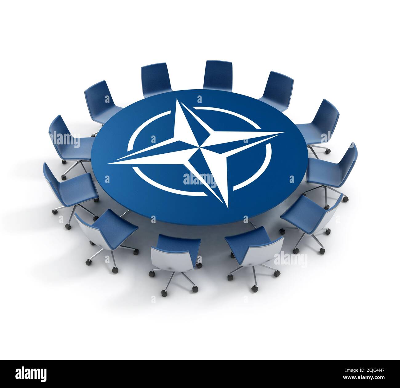 Meeting desk NATO meeting con rendering 3d Foto Stock