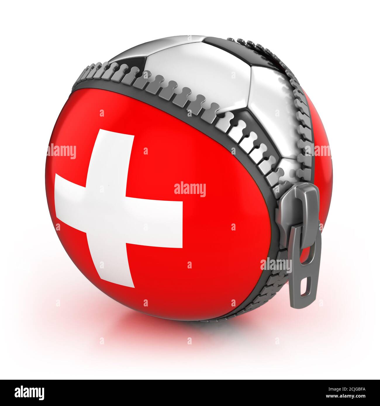 Svizzera calcio nazione - calcio in borsa con Stampa della bandiera svizzera Foto Stock