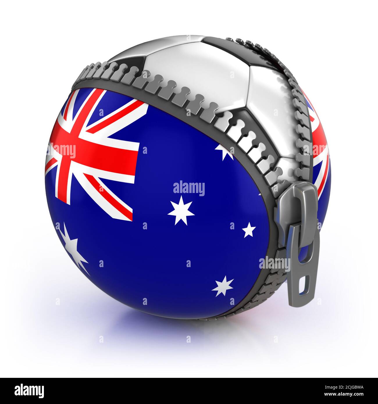 australia football nation - calcio nella borsa con stampa della bandiera australiana Foto Stock