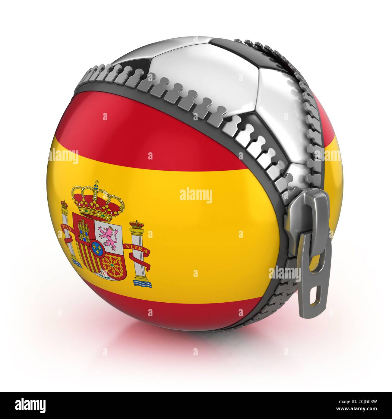 Spagna calcio nazione - calcio nella borsa con Stampa della bandiera spagnola Foto Stock