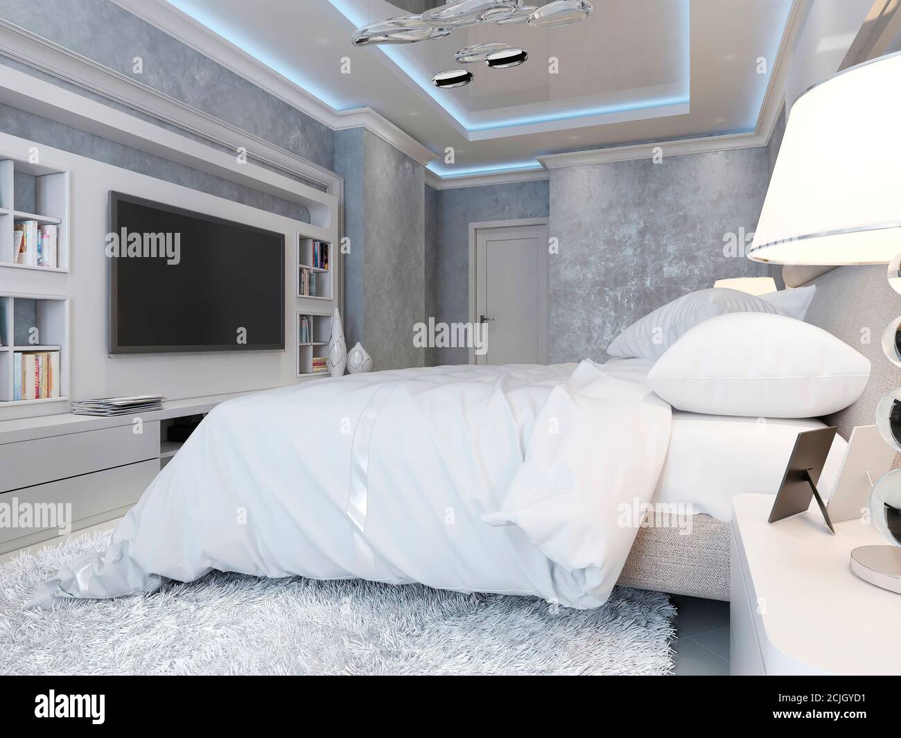 camera da letto di lusso, immagini 3d Foto Stock