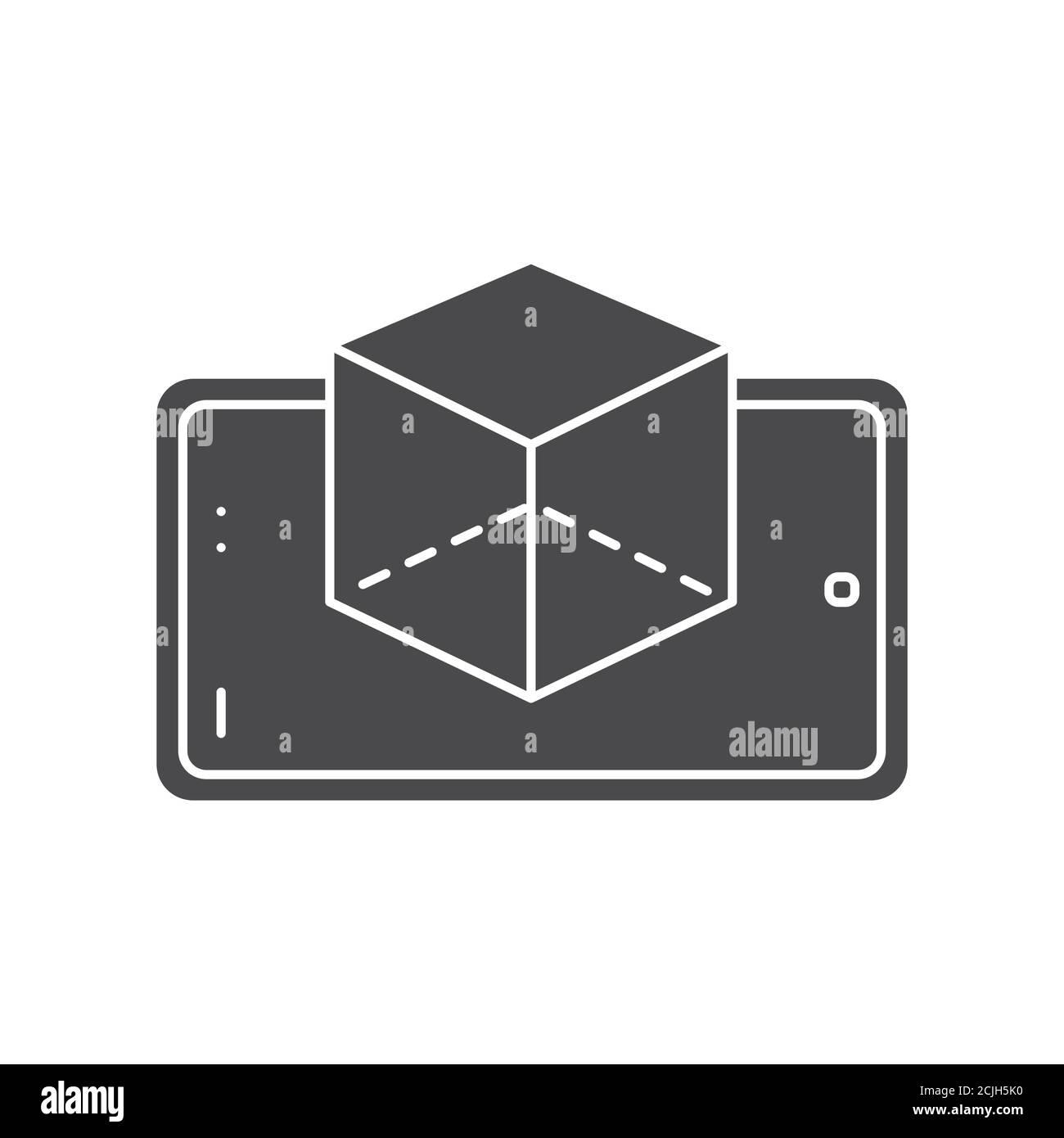 Icona glifo nero delle app per la realtà virtuale. Tecnologia innovativa. Pittogramma per pagina Web, app mobile. Elemento di progettazione GUI UI UX. Illustrazione Vettoriale